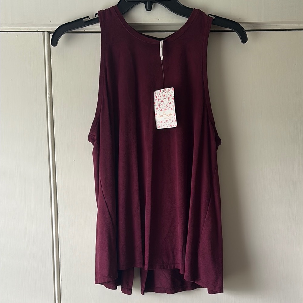 Sleeveless free people wine Top s